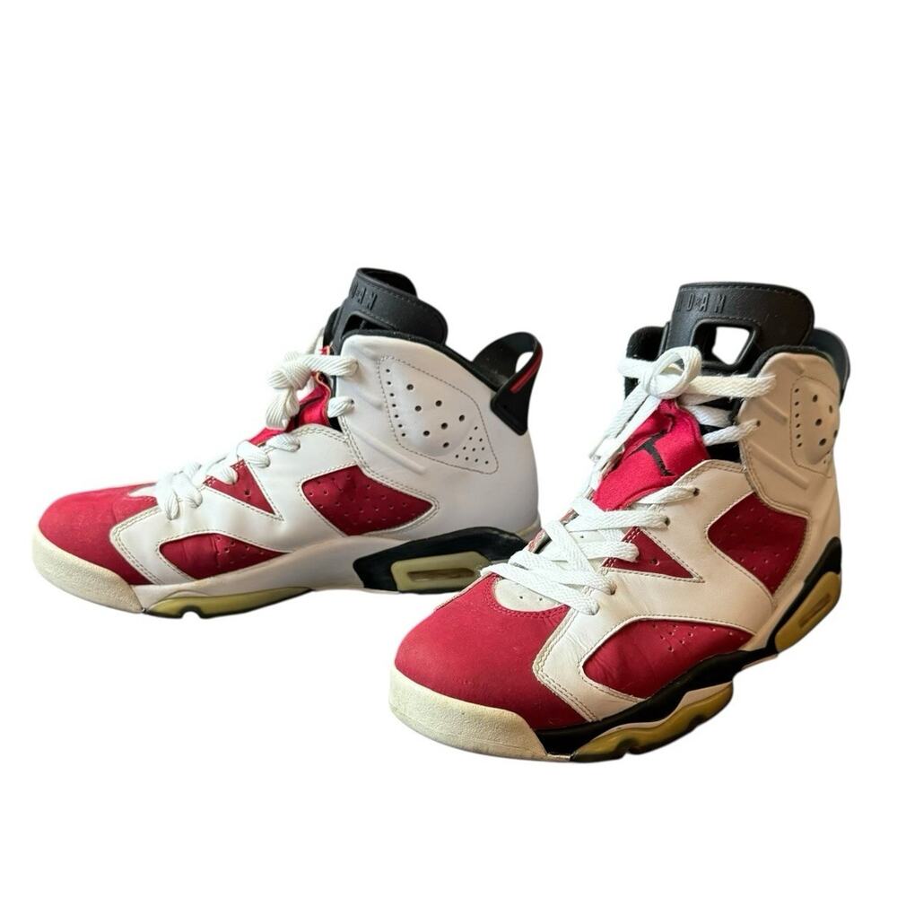 Air Jordan 6 Retro Mens 10 White And Red Retro Carmine 2014 384664160